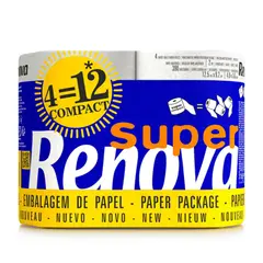 Papel Higiénico Doméstico 44,9mts 2Fls Renova 4 Rolos (4=12)