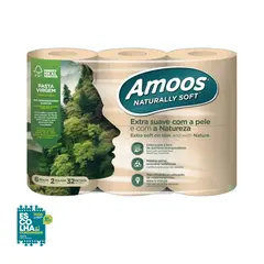 Papel Higiénico Doméstico 32mts 2Fls Amoos Naturally 6un