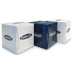 Lenços Papel Facial Bulkysoft 20.5x20.5cm Cubo 90un