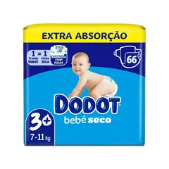 Fraldas Dodot T3+ (7-11kg) Bebé Seco 66un