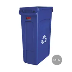 Contentor 87L Slim Jim da marca 401 com canais de ventilação azuis e tampa | Loja BluePixel