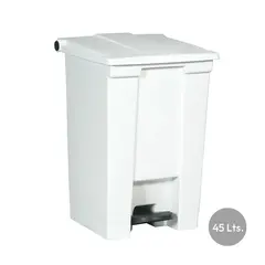 Contentor de 45L em plástico branco com pedal - Marca 401 | Loja BluePixel