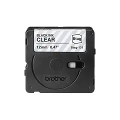 Fita Btag131 12mm x 4mts Transparente/Preto - Marca 32 | Loja online bluepixel.pt