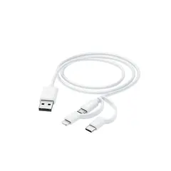 Cabo USB-C para Type-A, Lightning e Micro-USB 1m Branco - Marca 237 | Loja BluePixel