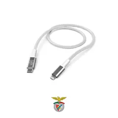 Cabo USB-C para Lightning Nylon Benfica Fabric 2m Branco - Compatível com Apple | bluepixel.pt