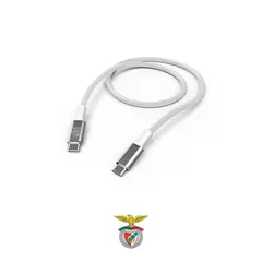 Cabo USB-C Nylon Benfica Fabric 2m Branco | Alta Qualidade na bluepixel.pt
