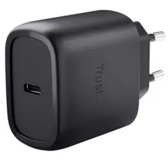 TRUST MAXO Universal USB-C 45 Watt GAN Power Supply Apple PC 1 Port + Cable Black