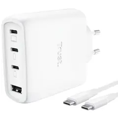 TRUST MAXO USB 65 Watt GAN 4-Port Charger 3 USB-C + 1 USB-A + Cable White
