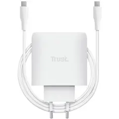 TRUST MAXO Universal USB-C 65 Watt GAN Power Supply Apple PC 1 Port + Cable White