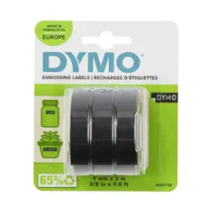 Fita de Plástico Preta 9mm x 3m Pack 3un - Marca 195 | Loja BluePixel