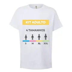 Kit Amostra - T-Shirt Adulto Branco Vários Tamanhos 5un
