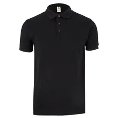 Polo Manga Curta Adulto Preto Tamanho L