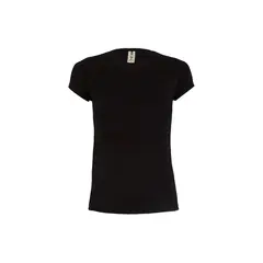 T-Shirt Mulher Algodão 155g Preto Tamanho M