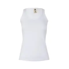 Top Alças Mulher 100% Algodão RingSpun 155g Branco Tam.L