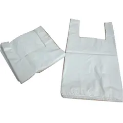 Sacos Plástico Alças 30x40cm Branco Pack 5Kg