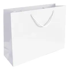 Saco 54x13x44cm Papel Couché 200g c/Asas Cordão Branco 1un