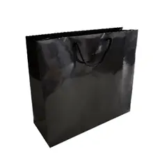 Saco 35x12x36cm Papel Couché 200g c/Asas Cordão Preto 1un
