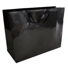 Saco 54x13x44cm Papel Couché 200g c/Asas Cordão Preto 1un