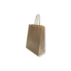 Saco 18x08x24cm Papel 100g c/Asas Kraft 1un