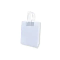 Saco 18x08x24cm Papel 100g c/Asas Branco 1un