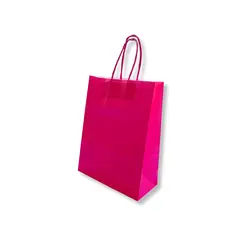Saco 24x10x32cm Papel 100g c/Asas Rosa 1un