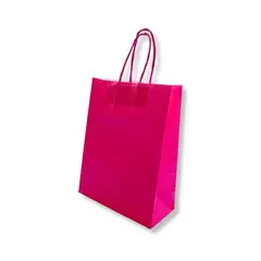 Saco 32x14x40cm Papel 100g c/Asas Rosa 1un
