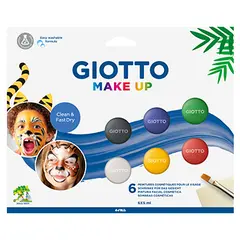Pintura Facial Pincel Esponja Giotto Clássicas 6 Cores