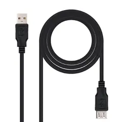 Cabo USB-A 2.0 Macho / Fêmea 1.8m Preto