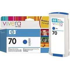 HP 70 original Ink cartridge C9458A blue standard capacity 130ml 1-pack with Vivera Ink cartridge