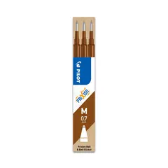 Recarga Gel Pilot Frixion Ball Clicker Castanho 0,7mm 3un