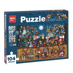 Jogo Educativo Puzzle Apli Observação do Bosque 104 Peças