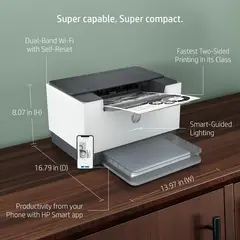 HP LaserJet M209dw Printer Mono B/W Duplex laser A4 600x600dpi 29ppm capacity: 150 sheets USB 2.0 LAN Wi-Fi Bluetooth LE