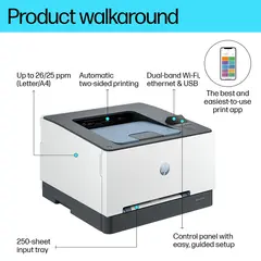 HP Color LaserJet Pro 3202dw Printer colour Duplex laser A4 600x600dpi 25ppm mono 25ppm colour 251sheets LAN USB Wi-Fi