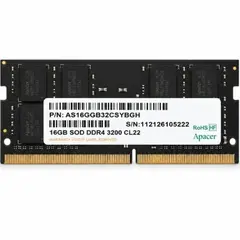 Memoria RAM Apacer ES.16G21.GSH 16GB/ DDR4/ 3200MHz/ 1.2V/ CL22/ SODIMM