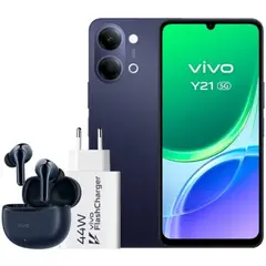 Smartphone Vivo Y21 4GB/ 256GB/ 6.74'/ 5G/ Negro/ Incluye Cargador + Auriculares