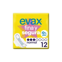Pensos Higiénicos Evax Fina & Segura Normal com Alas 12un