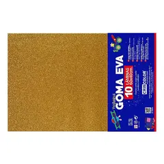 Placa de Goma EVA 40x60cm Ouro Glitter 1un