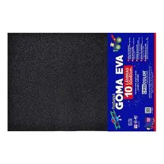 Placa de Goma EVA 40x60cm Preto Glitter 1un