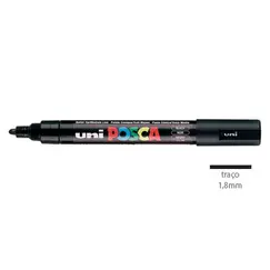 Marcador Uniball Posca PC-5M 1,8mm Preto (24) 1un
