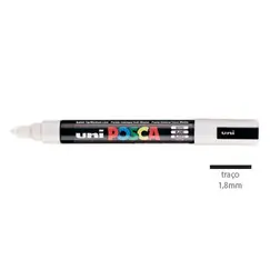 Marcador Uniball Posca PC-5M 1,8mm Branco (1) 1un