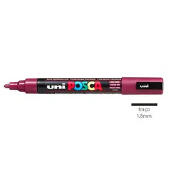 Marcador Uniball Posca PC-5M 1,8mm Vinho Tinto (60) 1un