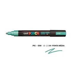 Marcador Uniball Posca PC-5M 1,8mm Verde Metálico (M6) 1un