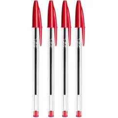 Esferográfica BIC Cristal Ball Point Vermelho 1mm 4un