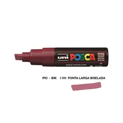 Marcador Uniball Posca PC-8K 8mm Vinho Tinto (60) 1un