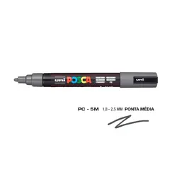 Marcador Uniball Posca PC-5M 1,8mm Cinzento Prof (82) 1un