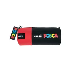 Estojo Redondo Verm c/Marcadores Sortidos Uniball Posca 12un