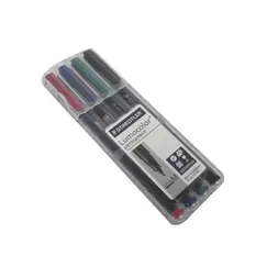 Marcador Permanente Médio Lumocolor 317 1mm 4 Cores 4un
