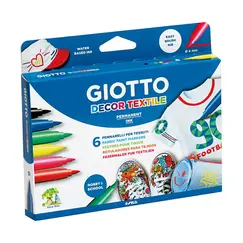 Marcador Tecidos Giotto Decor 6 Cores 6un