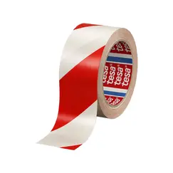 Fita Adesiva PVC Sinalização Vermelho/Branco Tesa 50mmx33m