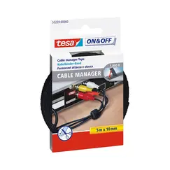 Fita Grupagem de Cabos TESA On Off 10mmx5m Preto